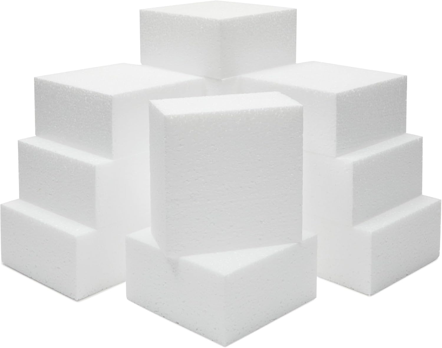 Foam Blocks - 12-Pack, 4 x 2 in White Floral for Flower Arrangements, Crafts & Arrangement Supplies