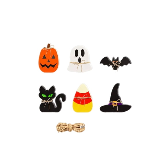 Foam Board Decor Set 6 Pieces Ghost Bat Pumpkin Candy Corn Witch Hat Freestanding Party Home Display