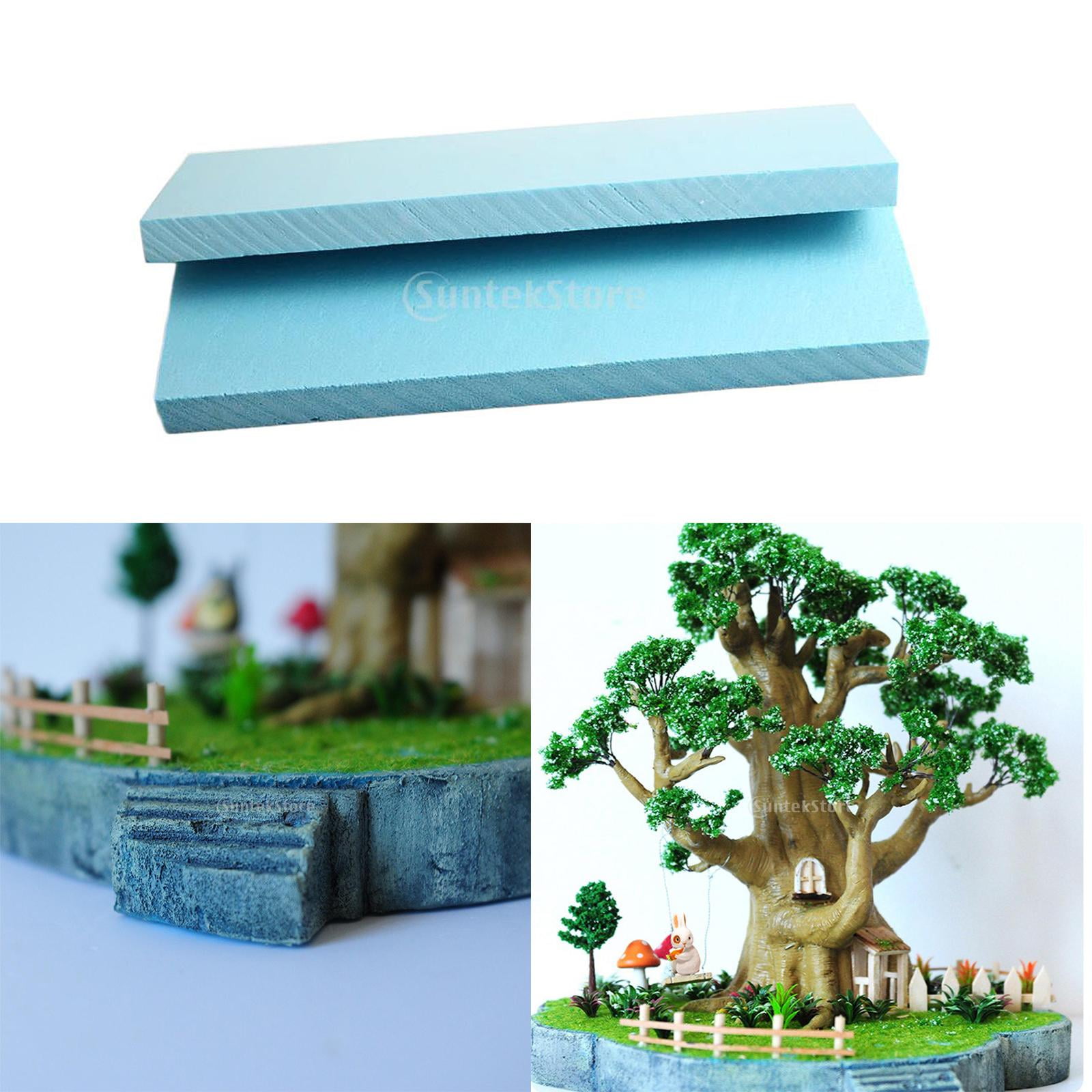 Foam Board Sheets,5 Pack Polystyrene Rectangles Miniature Craft Board Foam Blue DIY Landscape Scenery Building Foam Model Making Material ,295x100x20mm