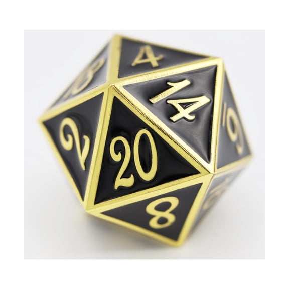 Foam Brain Games 35mm d20 - Onyx w/Gold New