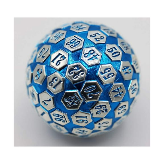 Foam Brain Games 45mm d100 - Blue & Silver w/Blue New