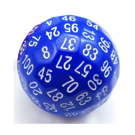 Foam Brain Games 45mm d100 - Blue w/White New