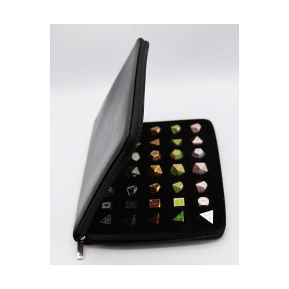 Foam Brain Games Black Leatherette Folio Dice Case New