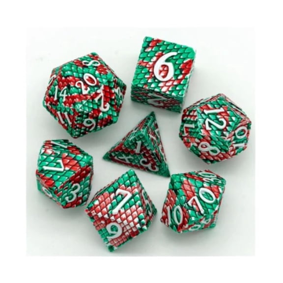 Foam Brain Games Dragon Scale Poly Set - Pit Viper w/Silver (7) New