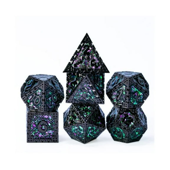 Foam Brain Games Hidden Dragon Poly Set - Black & Green (7) New