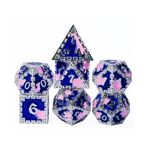 Foam Brain Games Hidden Dragon Poly Set - Silver & Pink (7) New