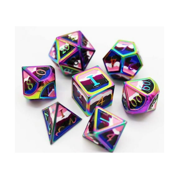 Foam Brain Games Metal Poly Set - Gender Fluid Pride (7) New