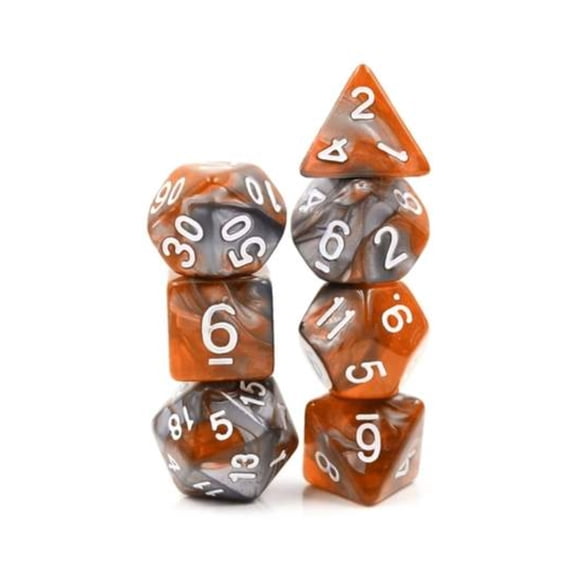 Foam Brain Games Poly Set - Amber Shard w/White (7) New