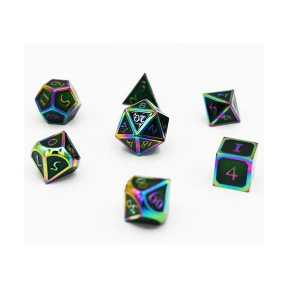 Foam Brain Games Poly Set - Burnt Opal w/Emerald (7) New