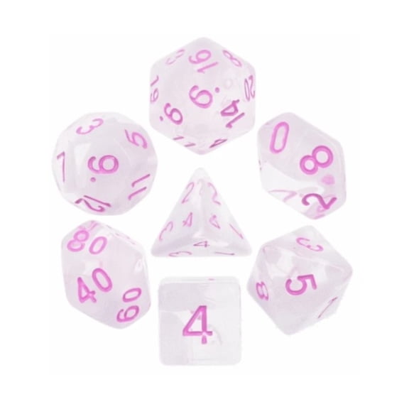 Foam Brain Games Poly Set - Cloudy Passion w/Pink (7) New