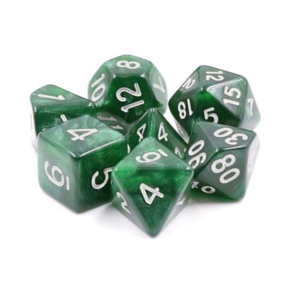 Foam Brain Games Poly Set - Dark Forest w/Silver (7) New