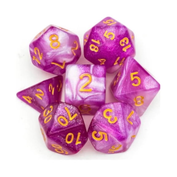 Foam Brain Games Poly Set - Love Potion w/Gold (7) New