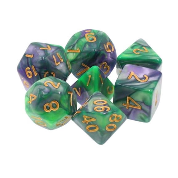 Foam Brain Games Poly Set - Mermaid's Tail w/Gold (7) New