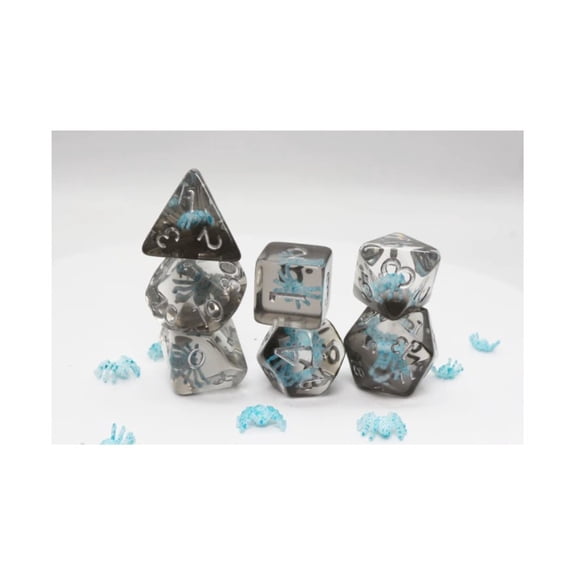 Foam Brain Games Poly Set - Water Spider w/Silver (7) New