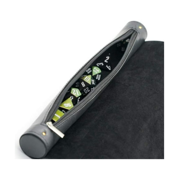 Foam Brain Games Roll Up Leatherette Dice Mat - Black New