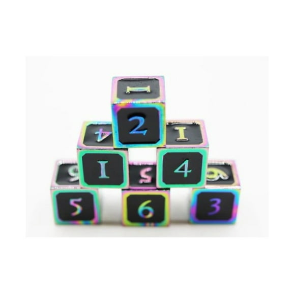 Foam Brain Games d6 - Black w/Burnt Opal (6) New