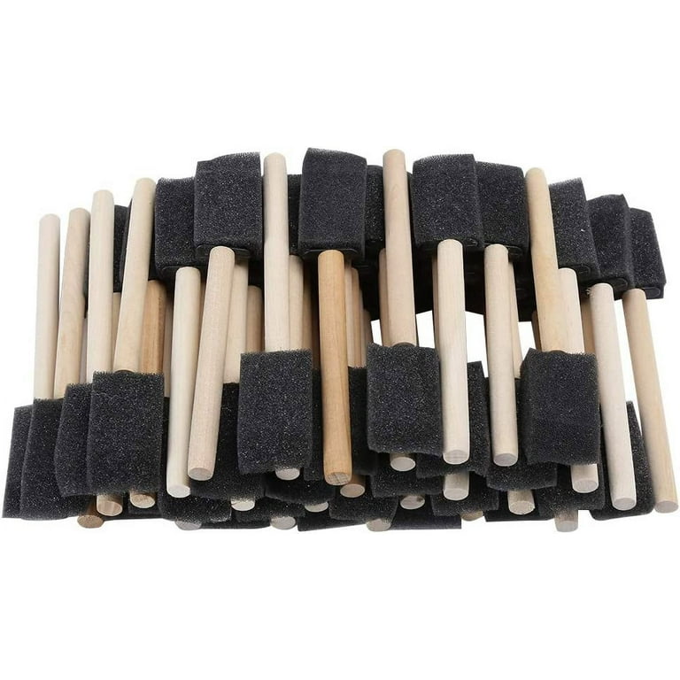 300 Count 1 Inch Sponge Brushes for Painting Wood Handle Foam Brushes Small  Lightweight Paint Sponges for DIY Crafts Acrylics Stains Varnishes