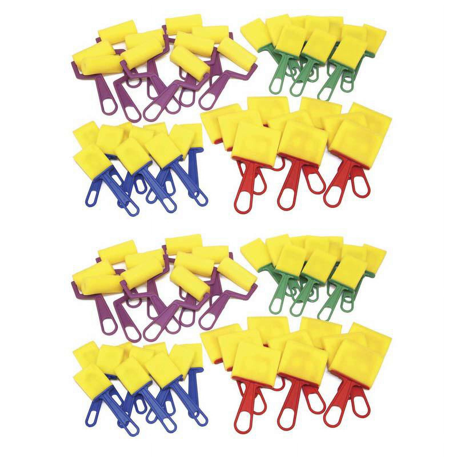 Foam Brush Classroom Pack, Assorted Colors & Sizes, 40 Pieces Per Pack, 2 Packs