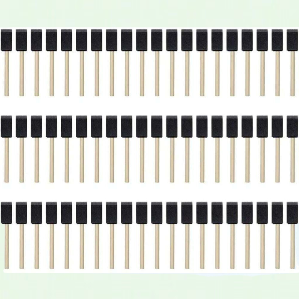 Foam Brush Set 100Pcs, Wood Handle Paint Brushes with Sponge Tips for