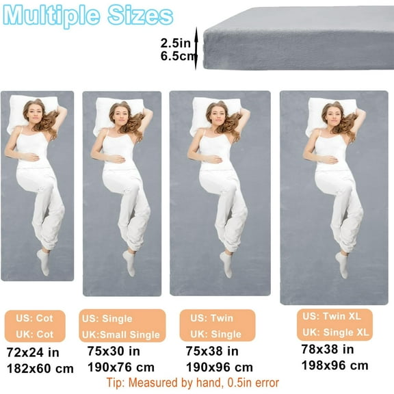 Foam Camping Mattress - Portable Roll Up Sleeping Pad for Car, Tent, Cot & Floor - Waterproof, Comfortable & Compact with Travel Bag