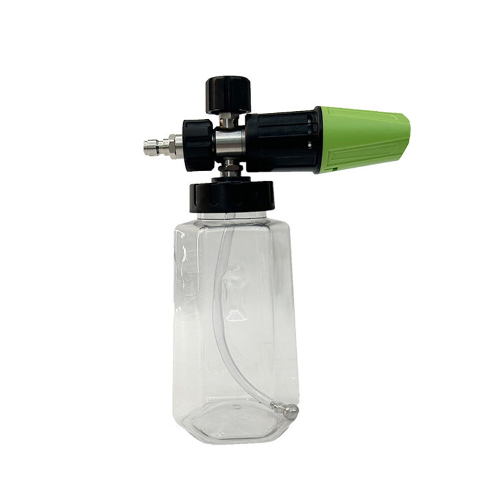 Foam Cannon, Car Foam Blaster Wide Neck Soap Sprayer for Pressure Washer with 1/4'' Quick Connector, 1L Transparent Bottle