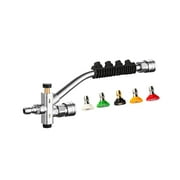 Foam Cannon Dual Connector Accessory, Pressure Washer Double Tip Attachment for Foam Blaster with 5 Pressure Washer Sprayer Nozzles, 1/4" Quick Connect