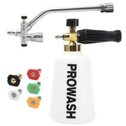 Foam Cannon for Pressure Washer with Dual Connector Accessory, Double Tip Foam Sprayer, 5 Spray Nozzles, 1/4" Quick Connect, 3600 PSI