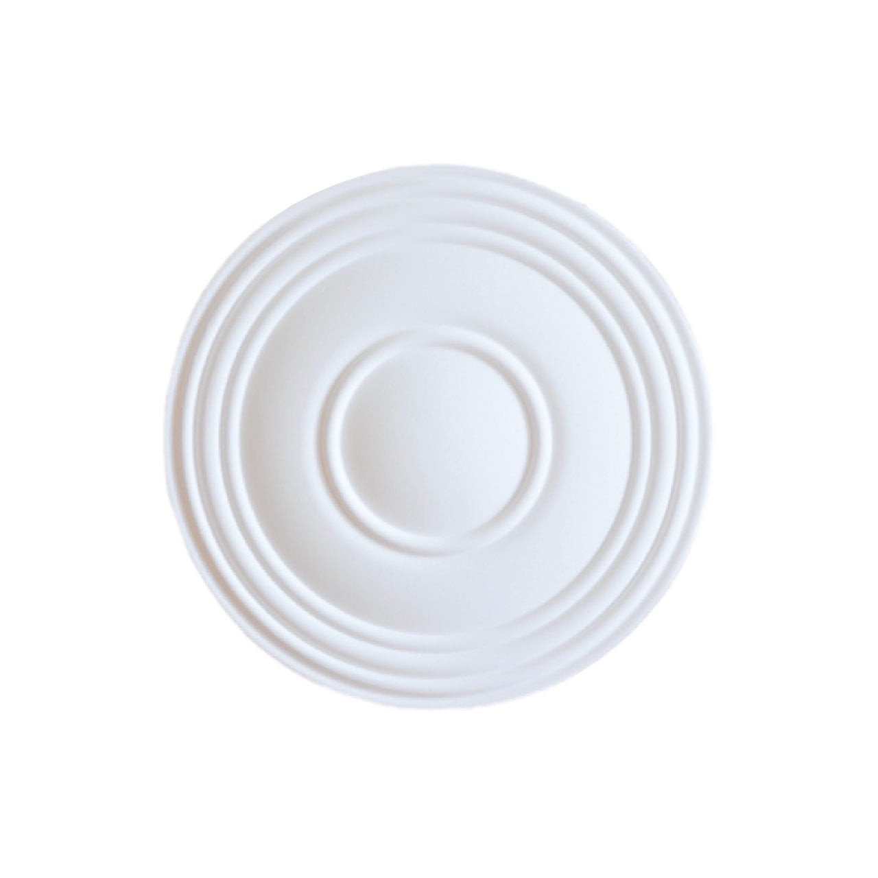 White Foam Modern Circular Ceiling Medallion, 16 Inches