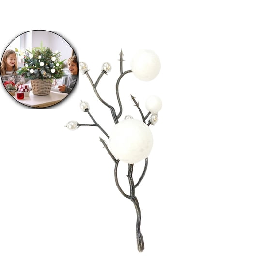 Foam Christmas Wreath Decoration with Realistic Fruit and Twig – 12cm, Blue Gold White Red Silver