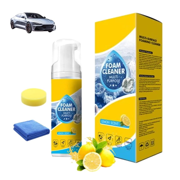 Foam Cleaner All Purpose - Rinse-Free Auto Interior Foam Cleanser Spray for Car Seats, Dashboards, Carpets