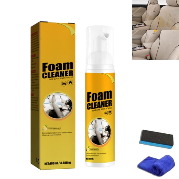 Foam Cleaner for Car, All-Purpose Magic Foam Cleaner for Car Interior, Leather Seats & Upholstery, Multi-Surface Household Cleaner for Cars, Home & Kitchen, Fast & Safe Stain Remover