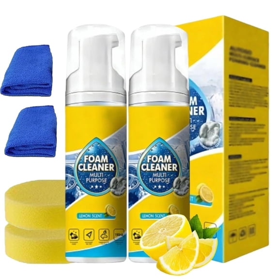 Foam Cleaner Multi Purpose, 2026 New 4-in-1 Multi-enzyme Foam Cleaner Deep Clean Car, Kitchen, Bathroom & Sofa, Leather Seat Cleaners for Car Interior (2Pcs)