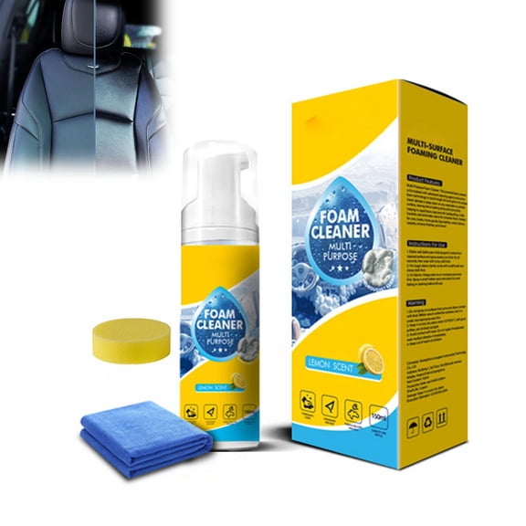 Foam Cleaner All Purpose, 150ml All Purpose Rinse Free Stain Remover Spray, Heavy Duty Eco Friendly No Rinse Household Degreaser for Kitchen Countertops, Appliances and Car Interiors