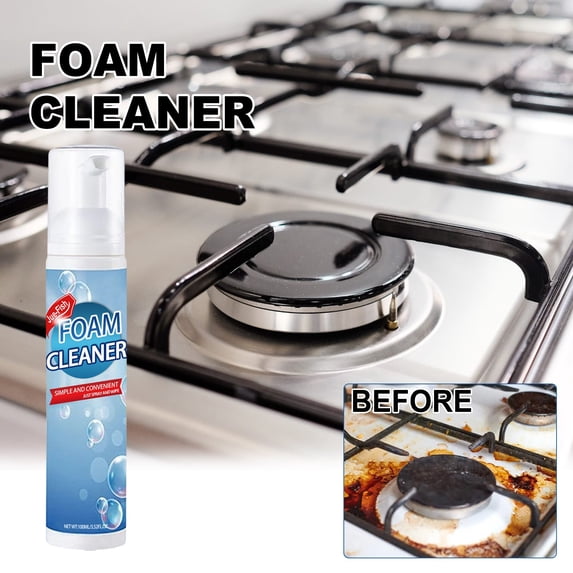 Foam Cleaner Spray 100ml | Multi-Purpose Kitchen Degreaser for Stovetop, Range Hood, Cookware | Super Foam Technology | Powerful Oil Stain Remover | Eco-Friendly | Easy Cleaning Solution