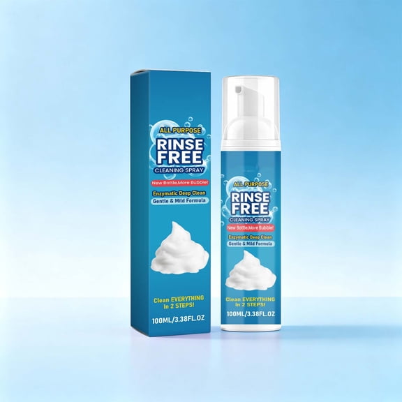 Foam Cleaner Spray 100ml All Purpose Rinse-Free Stain Remover for Kitchen Stove Bathroom Tile Sink Countertop Ceramic Bathtub Glass Mirror and Household Hard Surfaces