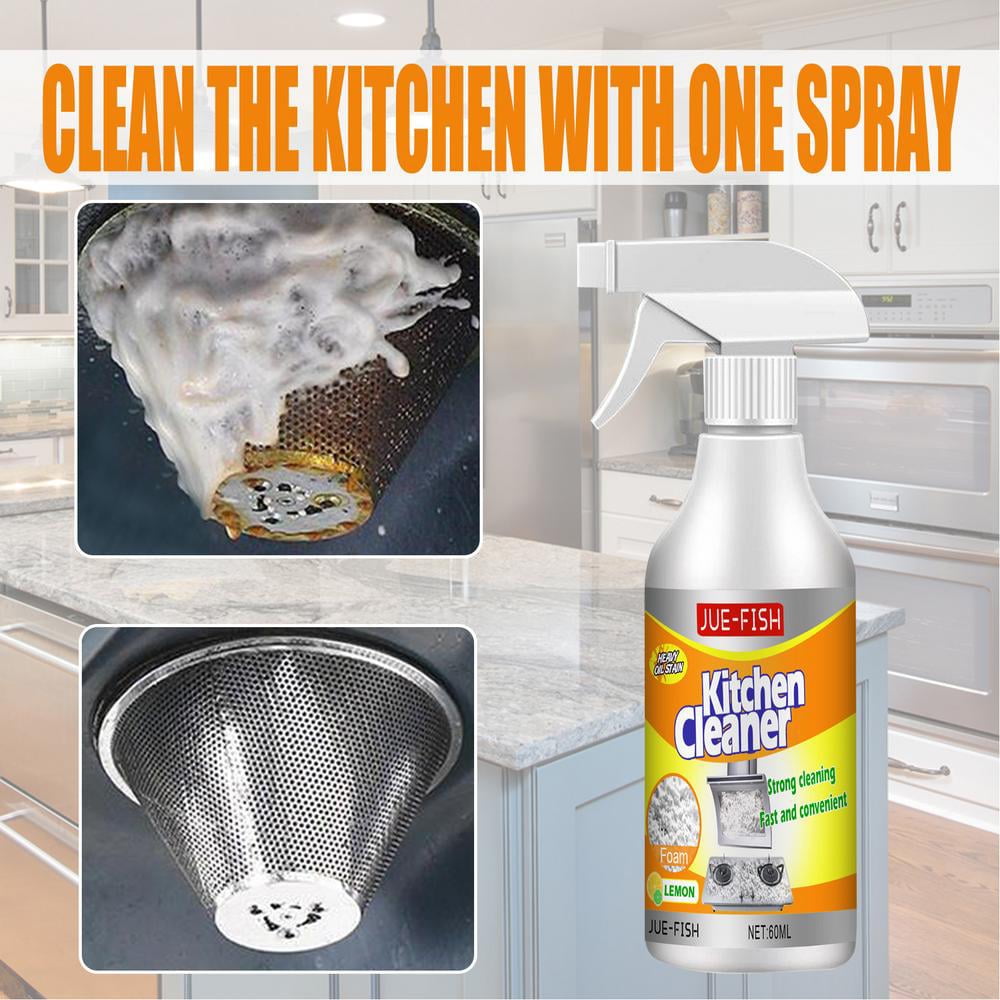 Foam Cleaner Spray Rinse-Free Degreasing Foam Spray Degreasing Cleaning  Spray Powerful Stain Removal Foam Cleaner for Kitchen And Bathroom Use