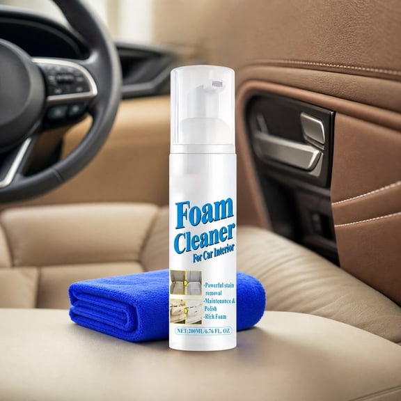 Foam Cleaner Spray,Rinse-Free Multi-Purpose Upholstery Cleaner for Sofas,Car Interiorsand Fabrics,6.8 fl oz Dense Foam Formula