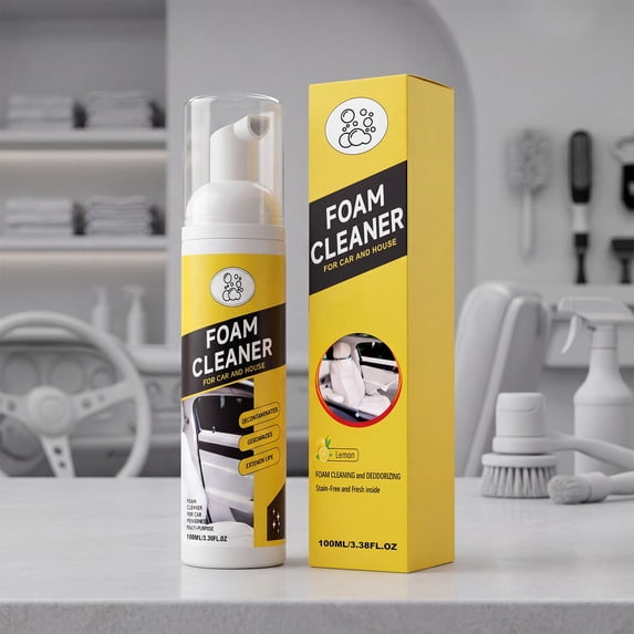 Foam Cleaning Spray for Car Interior Multi-Purpose Upholstery Leather Cleaner for Seats Dashboard Fabrics and Plastics Deep Cleaning Car Adhesive Foam100Ml