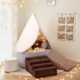 thumbnail image 1 of Foam Climber with Tent & Ball Pit – Toddler Climbing Toys, Indoor Soft Play Playground Climber Blocks, Educational Kids Playhouse in Coffee, Beige, 1 of 10
