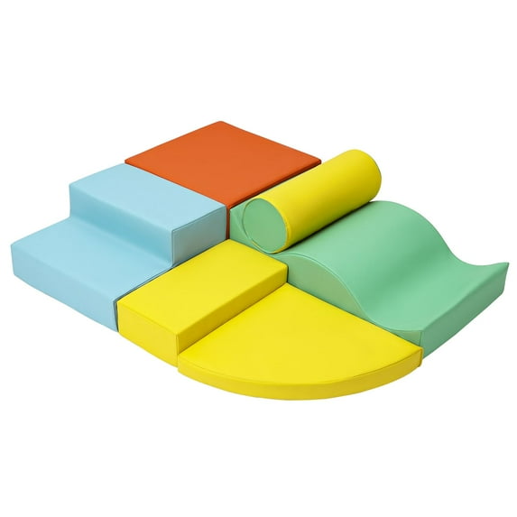 Foam Climbing Blocks for Toddlers, 6 PCS Foam Play Set for Kids, Baby Climbing Gym Kids Climbing Toys for 1-3, Soft Play Equipment for Crawling and Sliding (Colorful)