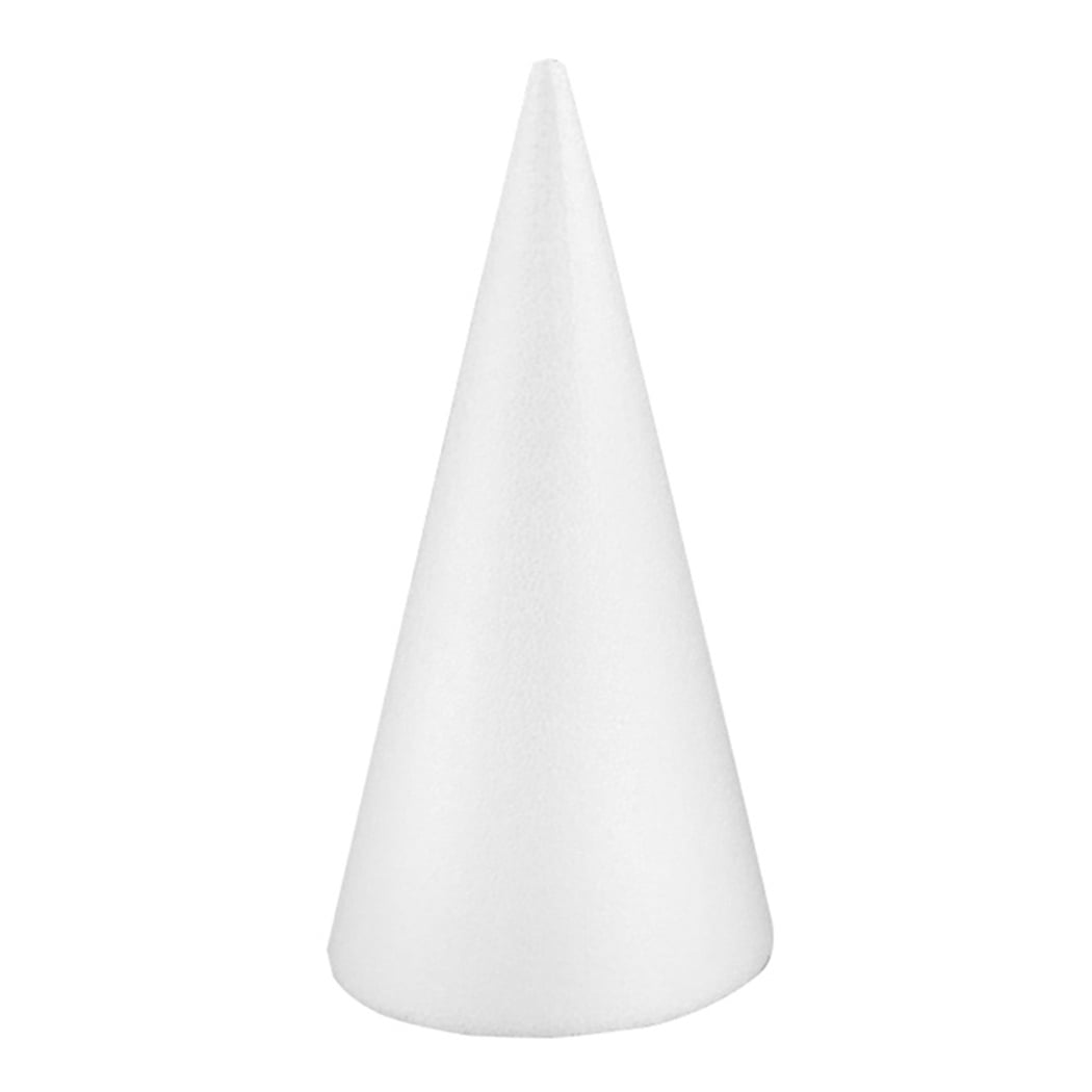 Foam Cone DIY Multi-Use Blank Cake Dummy Christmas Tree Cone Craft Cone for Kids, Size: Large, White