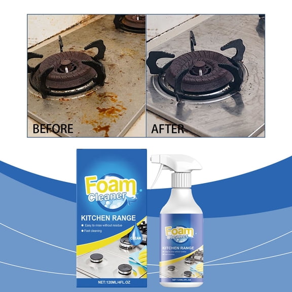 Foam Cooktop Cleaner Spray for Stovetops Stainless Steel Ceramic Glass Kitchen Grease Remover