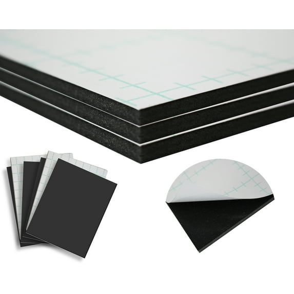 Foam Core Backing Board 3/16" Black 1 Side Self Adhesive 32x40- 50 Pack. Many Sizes Available. Acid Free Buffered Craft Poster Board for Signs, Presentations, School, Office and Art Projects