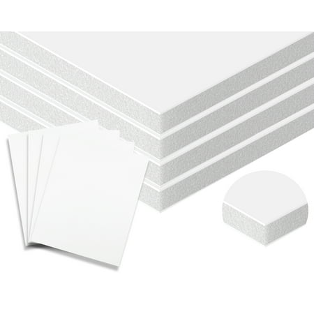 Foam Core Backing Board 3/16" White 5x7- 5 Pack. Many Sizes Available. Acid Free Buffered Craft Poster Board for Signs, Presentations, School, Office and Art Projects