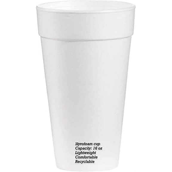 Foam Cups With Lids Disposable 16 Ounce Set Of 50 For To Go Hot/Cold Drink Coffee Tea Beverage