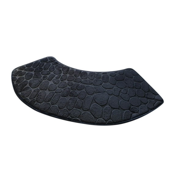 Foam Curved Shower Mat, 39x12 inch Soft & Absorbent Curved Comfortable Bath Mat, Non-Slip Washable Corner Bath Rug for Home Indoor Kitchen Floor(Black)