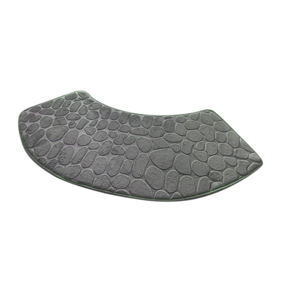 Foam Curved Shower Mat, 39x12 inch Soft & Absorbent Curved Comfortable Bath Mat, Non-Slip Washable Corner Bath Rug for Home Indoor Kitchen Floor(Dark Gray)