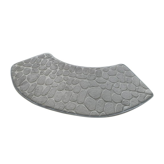 Foam Curved Shower Mat, 39x12 inch Soft & Absorbent Curved Comfortable Bath Mat, Non-Slip Washable Corner Bath Rug for Home Indoor Kitchen Floor(Gray)