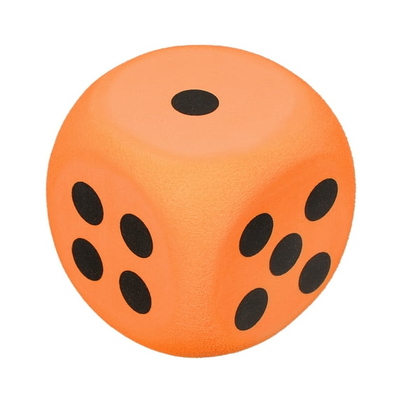 Foam Dice, 8cm/3.15 Eva 6-Sided Dice Stress Ball Squeezable Blocks for Board Games Relieve Stress Anxiety (Orange)