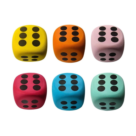 Foam Dice for Classroom | 6 Pack Soft 2.5 Inch Dice Set for Birthday Party Games for Student, Great Birthday Favors for Student and Hobby Games for Student